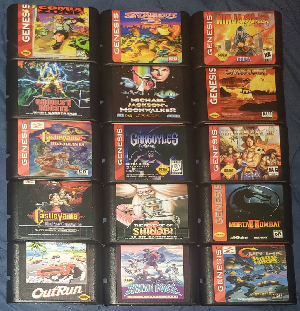 Sega Genesis Mega Drive Video Game Cartridges
