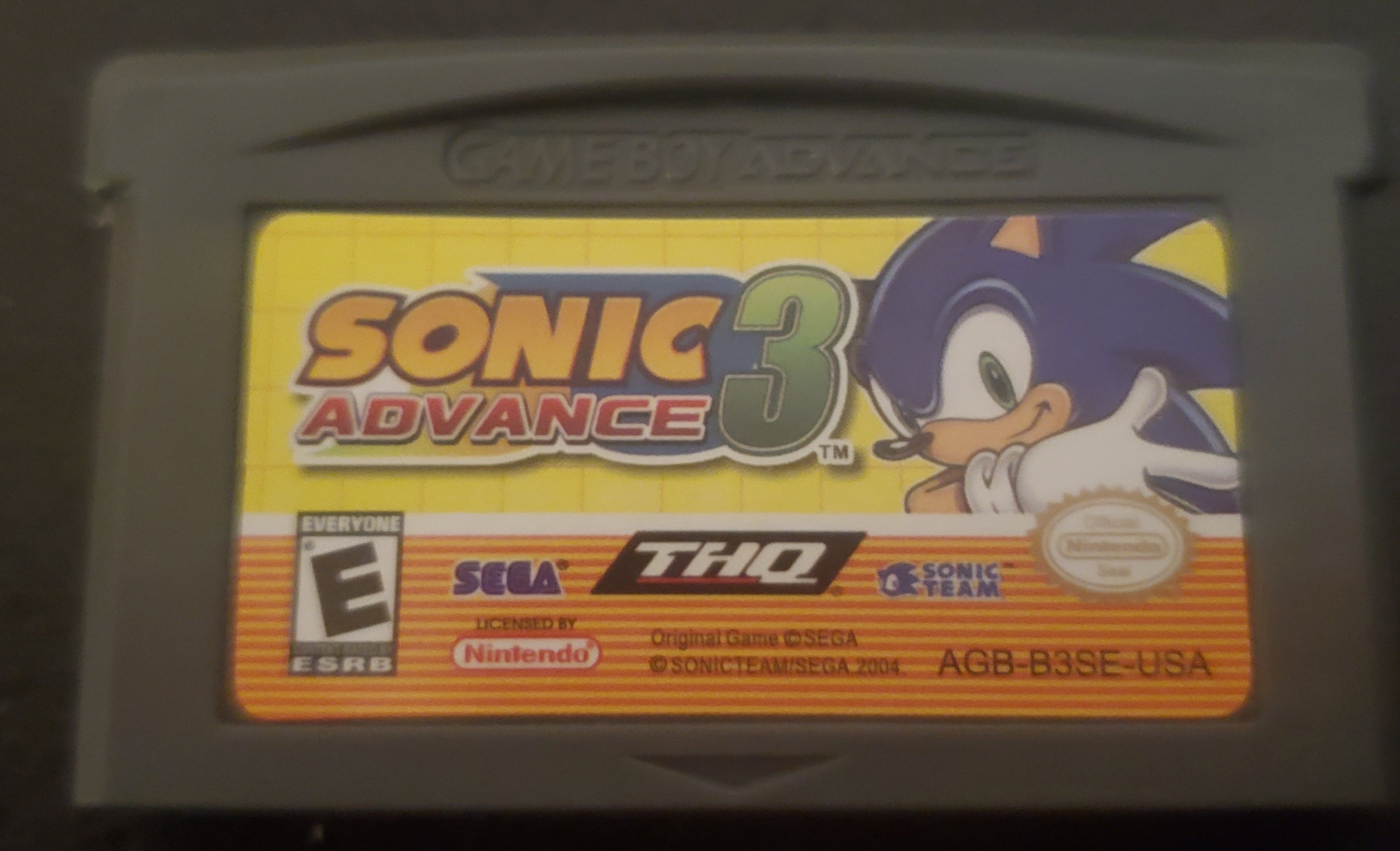Sonic Advance 3 GBA Video Game Cartridge Nintendo Game Boy Advance