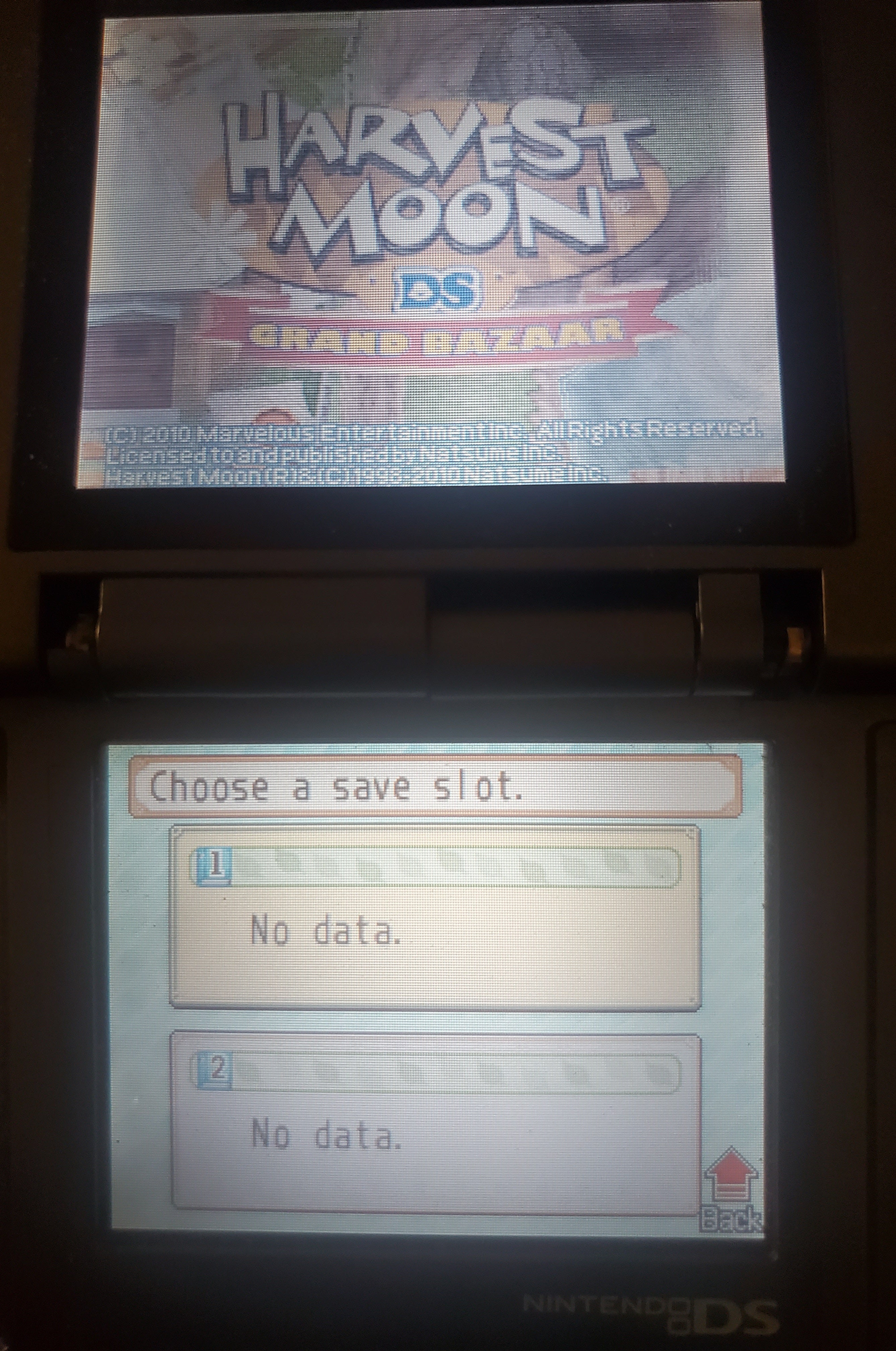 Harvest Moon DS Grand Bazaar NDS Video Game Cartridge Nintendo DS 2010