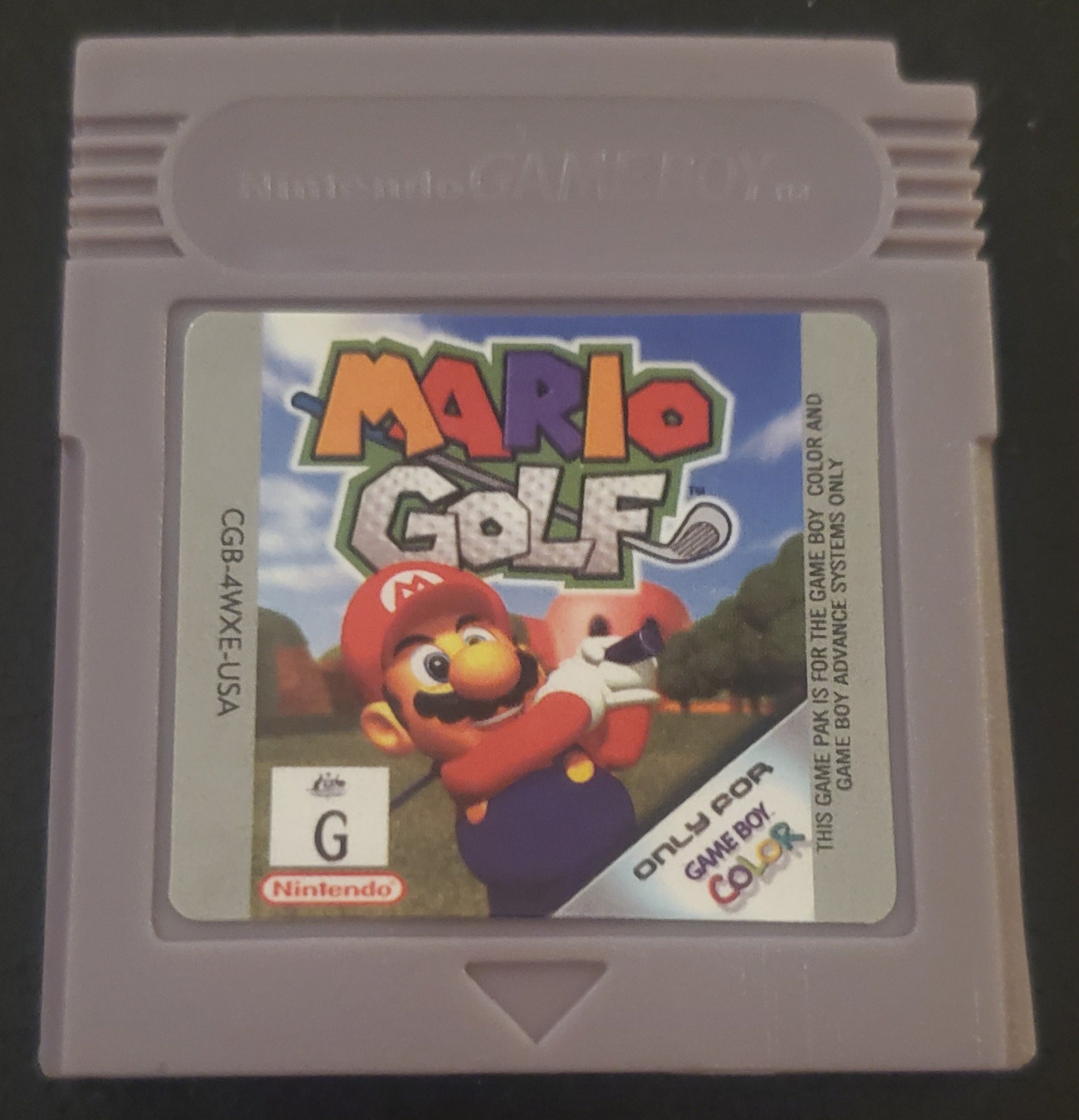 Mario Golf GBC Video Game Catridge Gameboy Color 1999