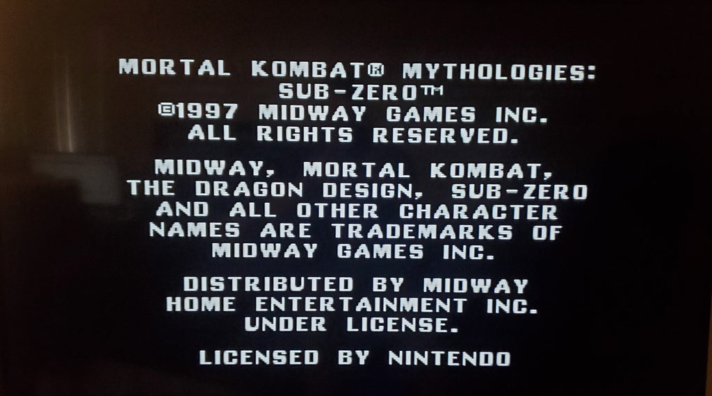 Mortal Kombat Mythologies: Sub-Zero N64 Nintendo 64 Video Game 1997