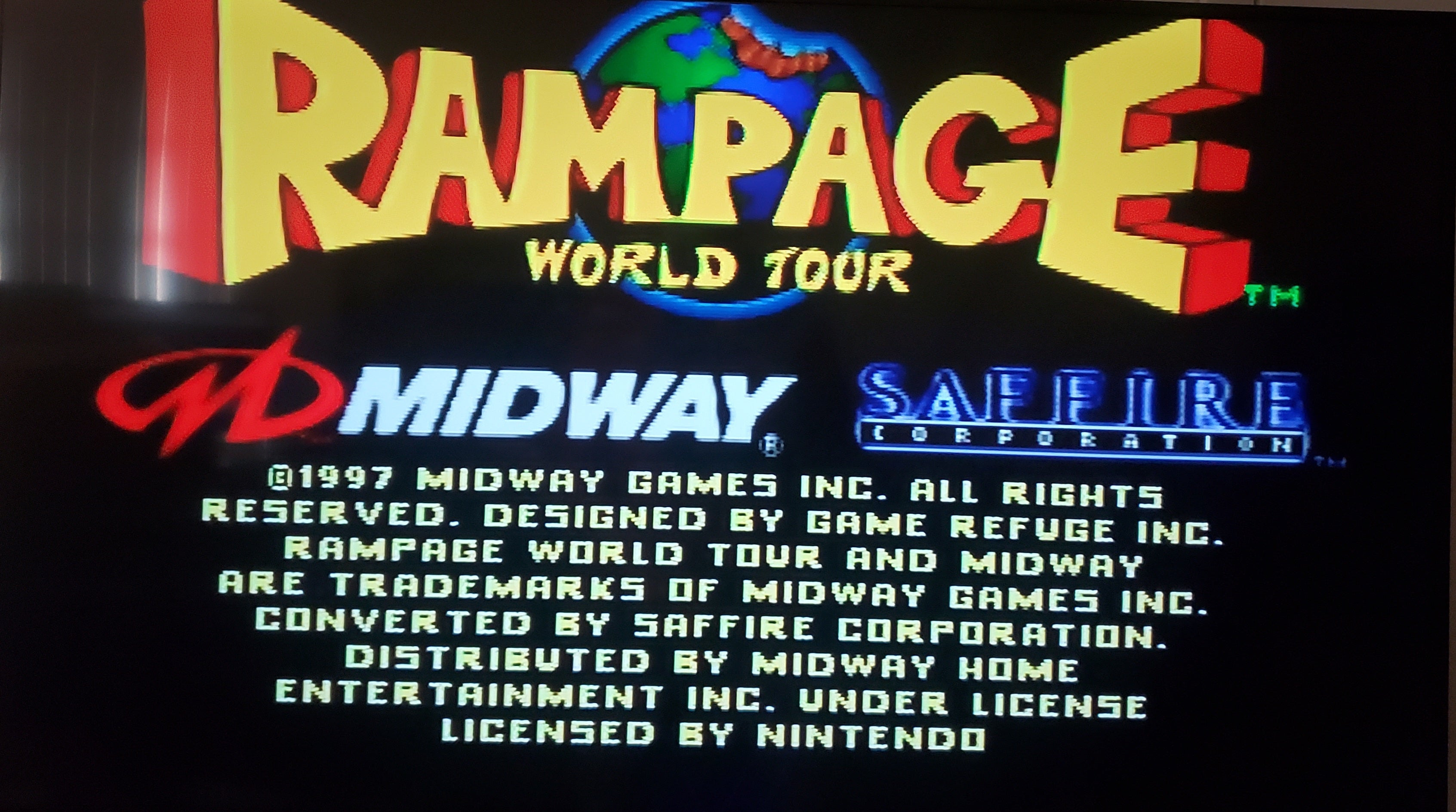 Rampage World Tour N64 Nintendo 64 Video Game Cartridge 1998