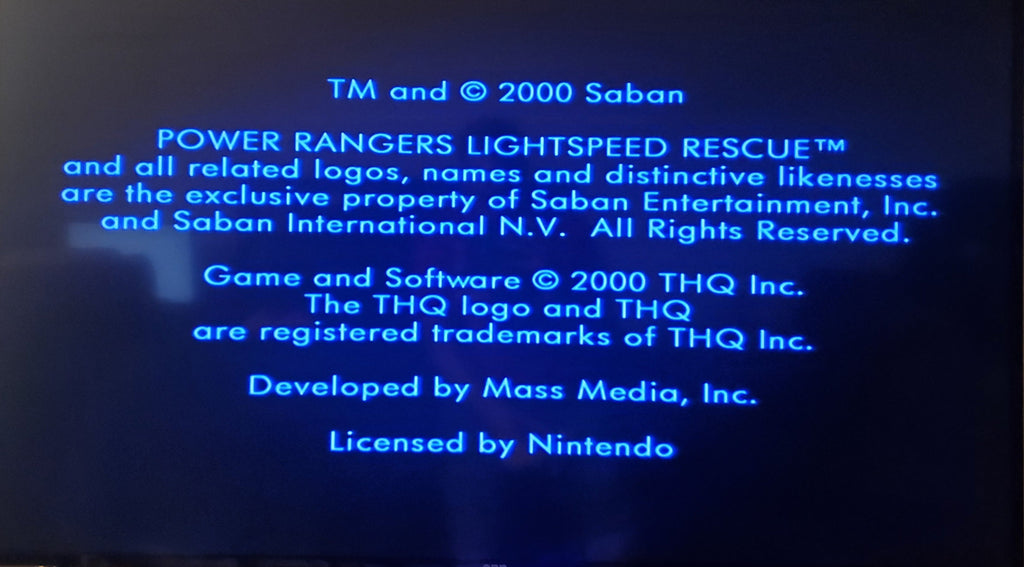 Power Rangers Lightspeed Rescue N64 Nintendo 64 Video Game 2000