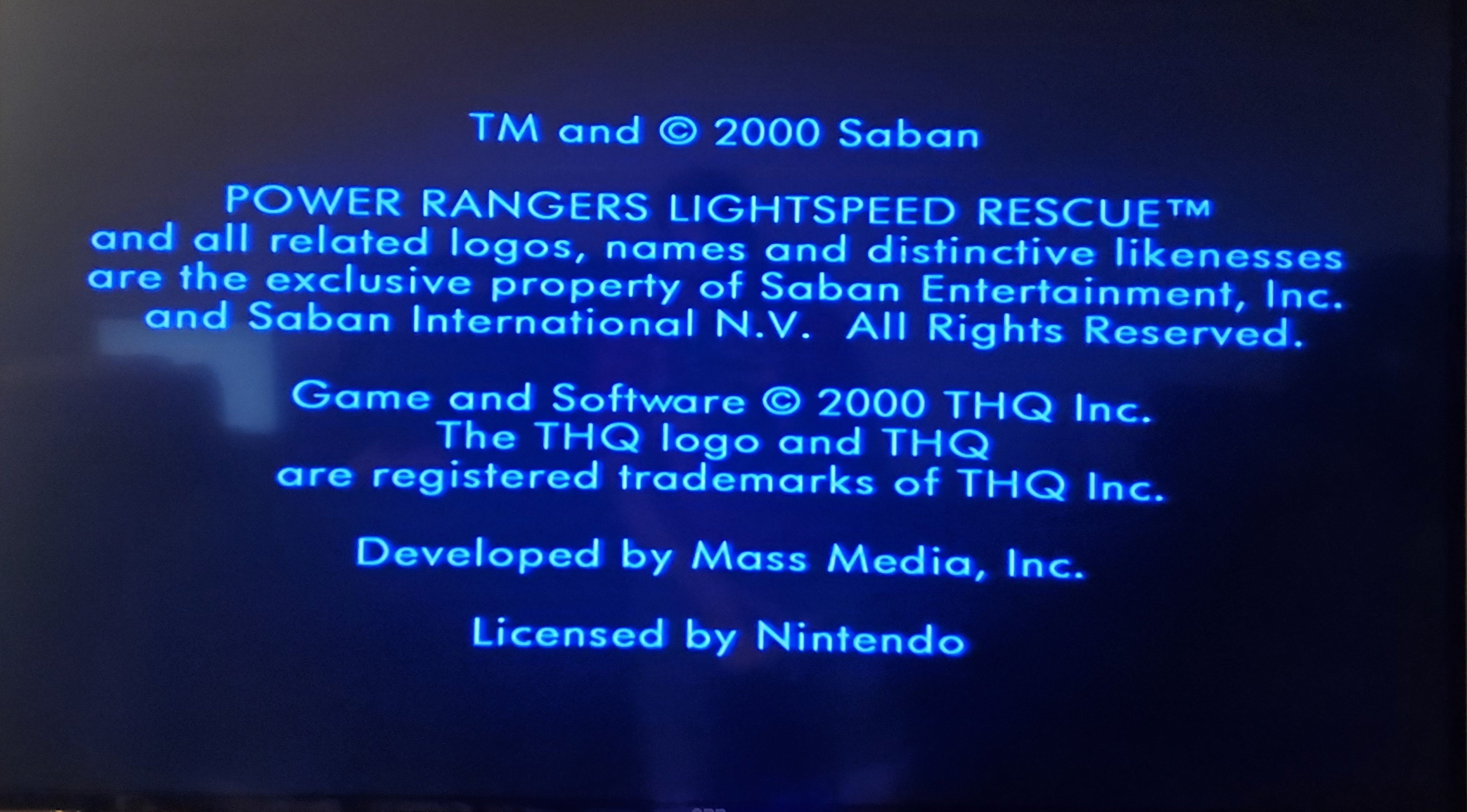 Power Rangers Lightspeed Rescue N64 Nintendo 64 Video Game 2000