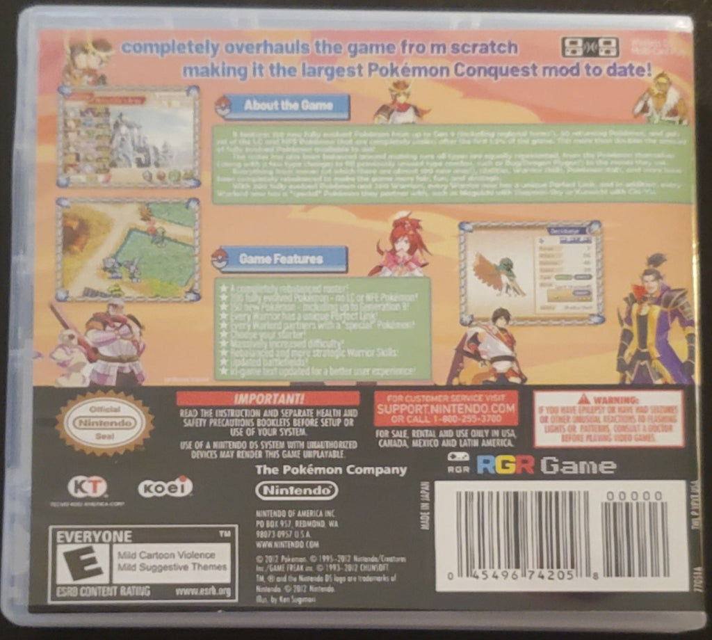 Pokemon Conquest Ultimate NDS Video Game Nintendo DS with Box