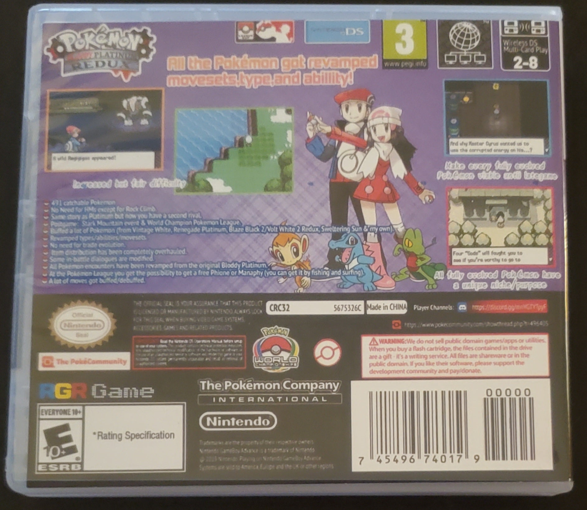 Pokemon Bloody Platinum Redux NDS Video Game Nintendo DS with Box