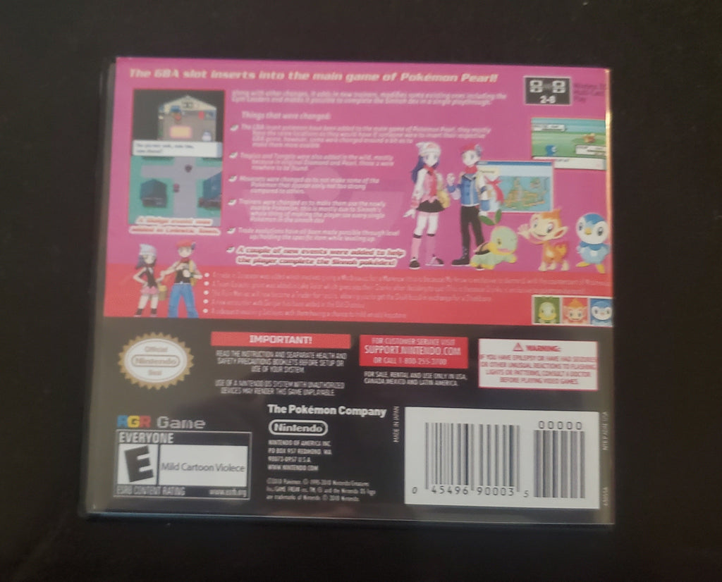Pokemon SlotMod Pearl NDS Nintendo DS Custom ROM Hack Video Game
