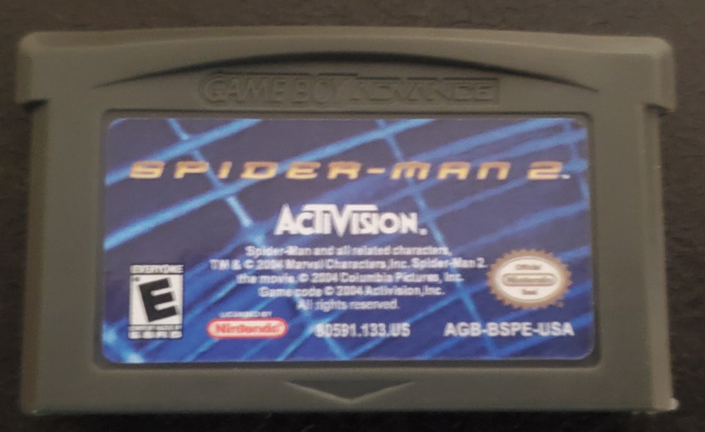 Spider-Man 2 GBA Video Game Cartridge Nintendo Game Boy Advance 2004