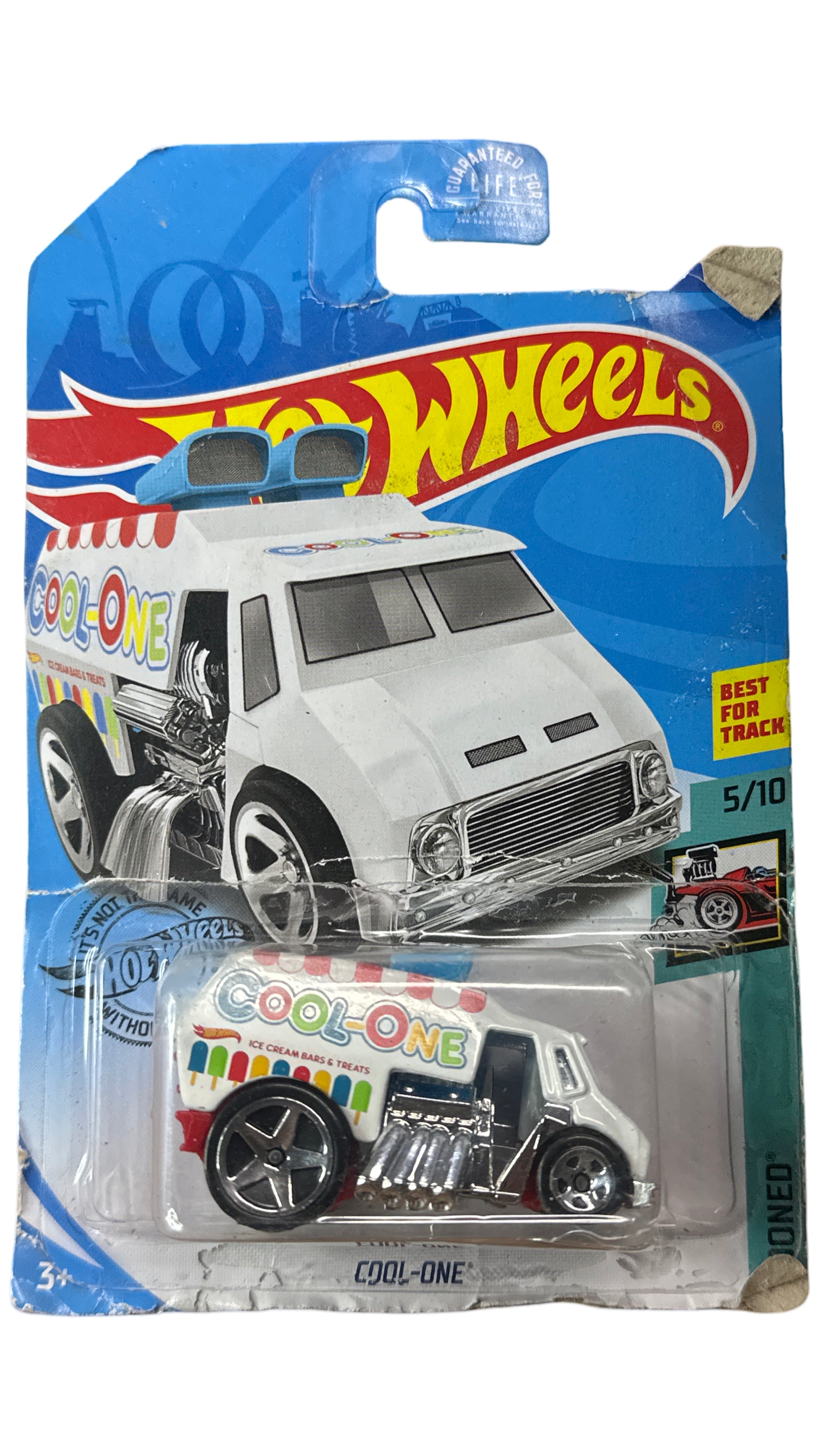 Hot Wheels Tooned 5/10 (2017) White Cool-One Toy Truck 38/250