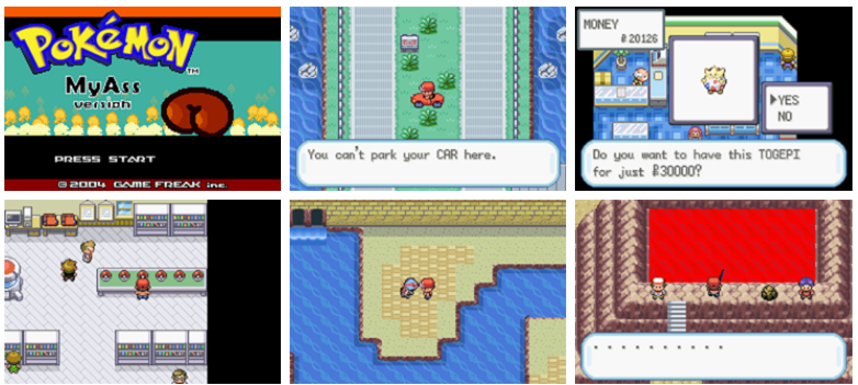Pokemon My Ass GBA ROM Hack Video Game Custom Gameboy Advance