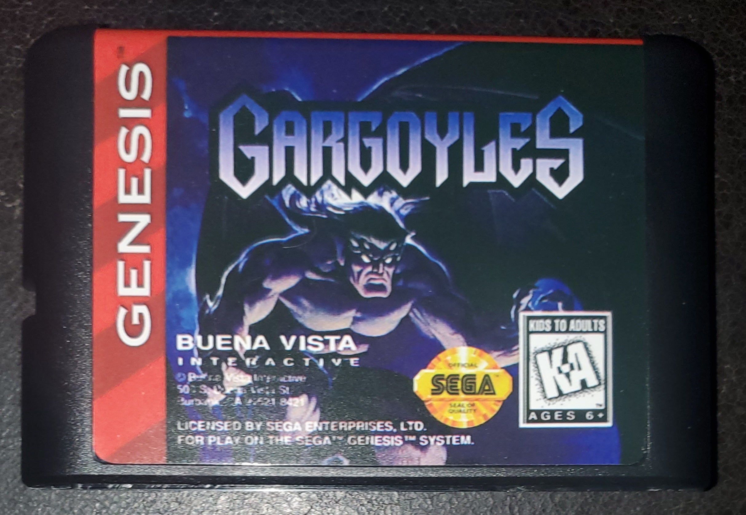 Gargoyles Sega Genesis Mega Drive Video Game Cartridge 1995