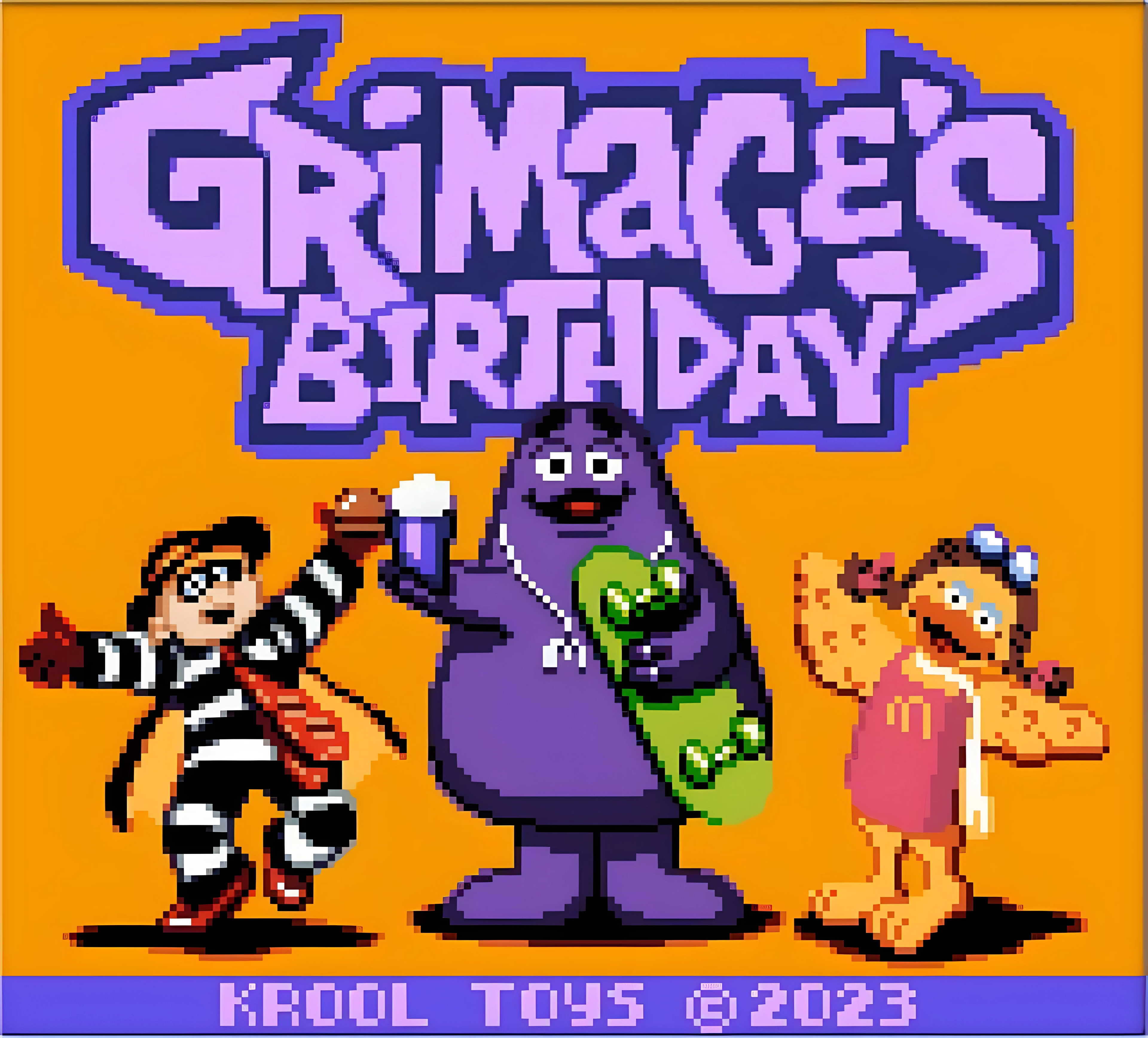 Grimace's Birthday GBC Video Game Gameboy Color McDonalds Rare 2023