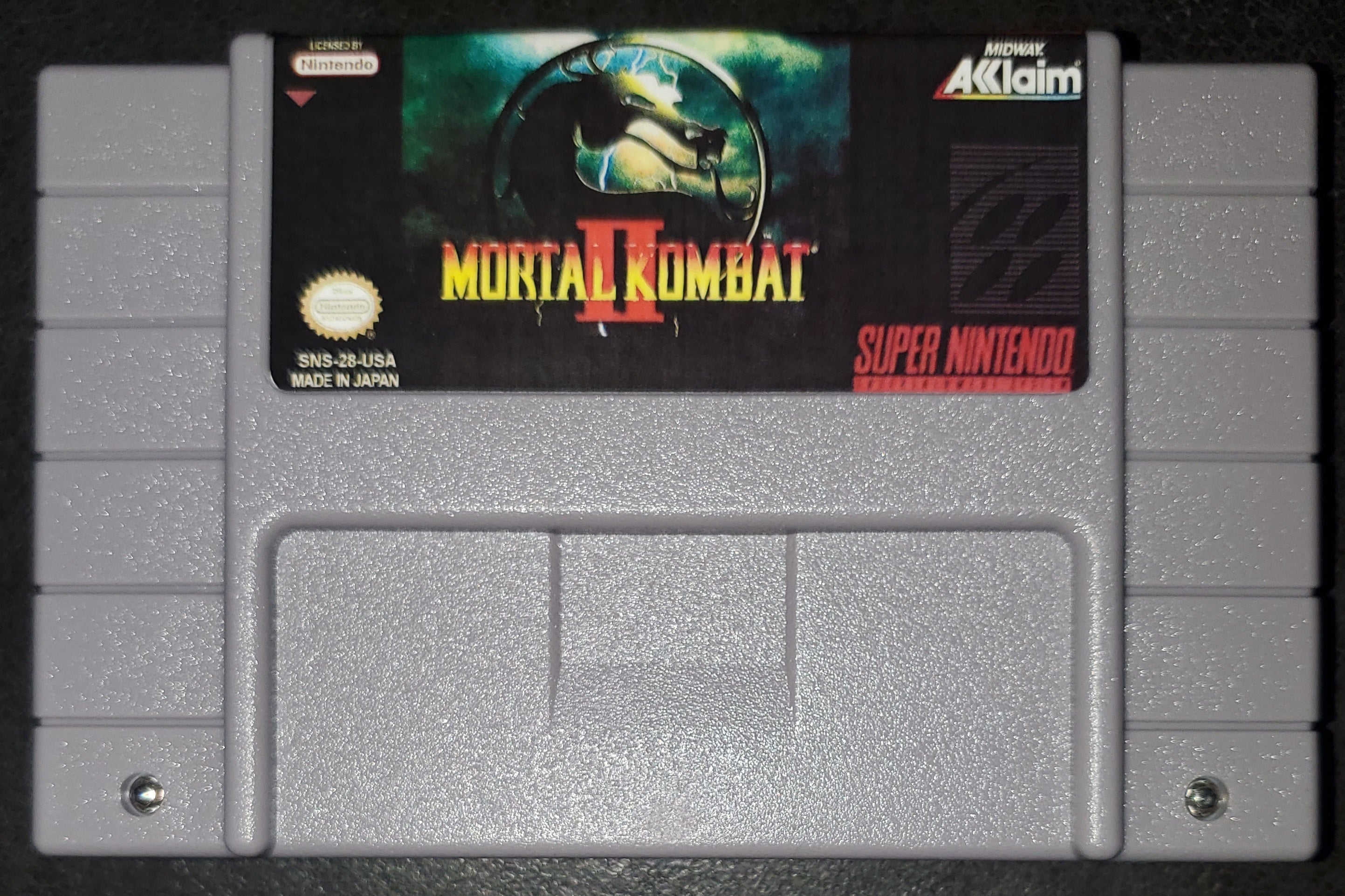 Mortal Kombat 2 SNES Video Game Cartridge Super Nintendo 1994