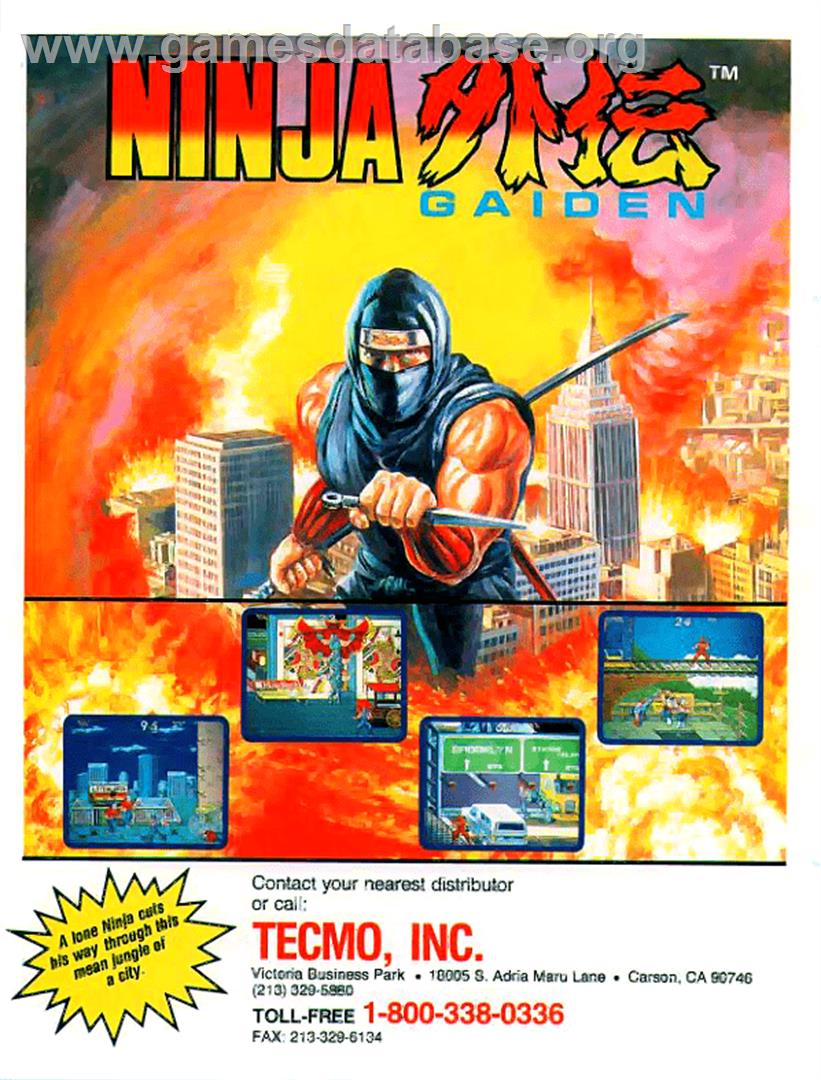 Ninja Gaiden Sega Genesis Mega Drive Video Game Cartridge 1992