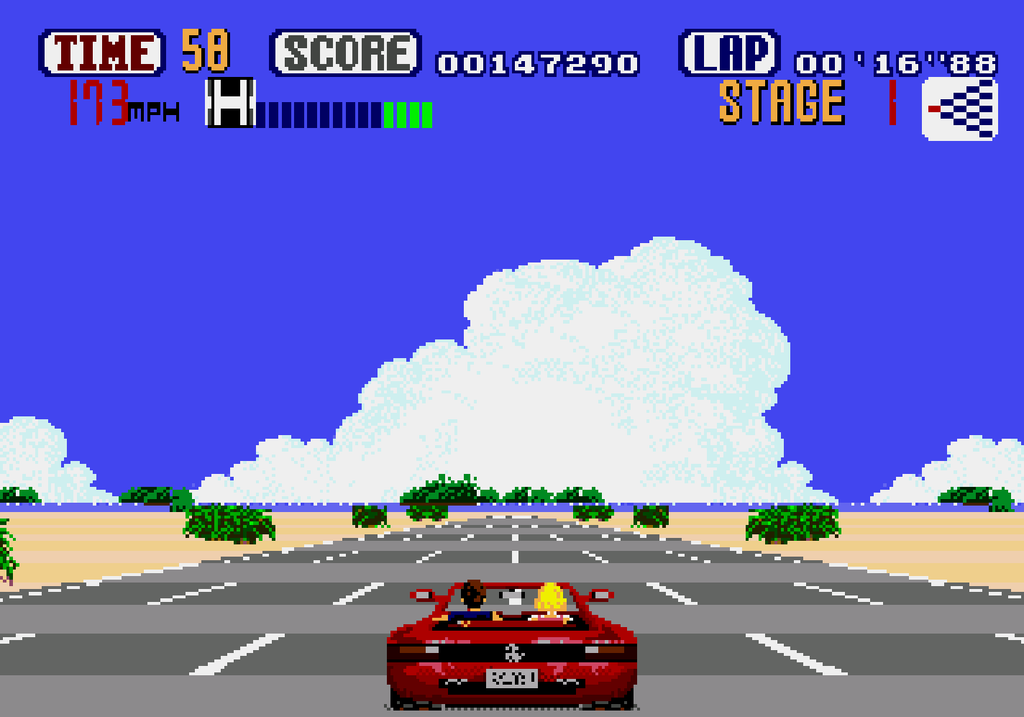 Outrun Sega Genesis Mega Drive Video Game Cartridge 1991