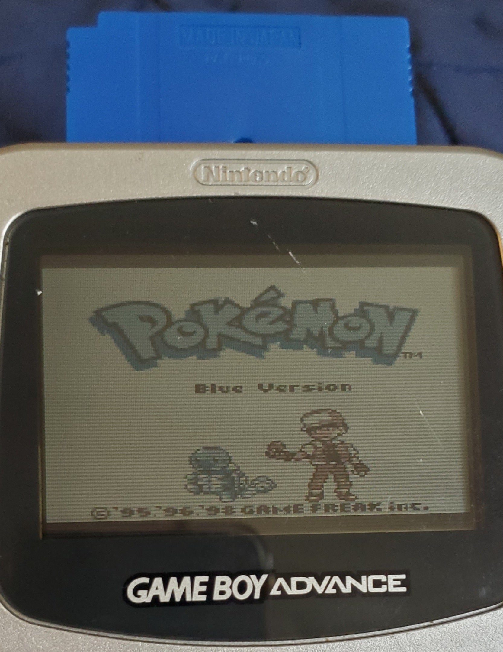 Pokemon Blue GB Video Game Cartidge Game Boy 1998