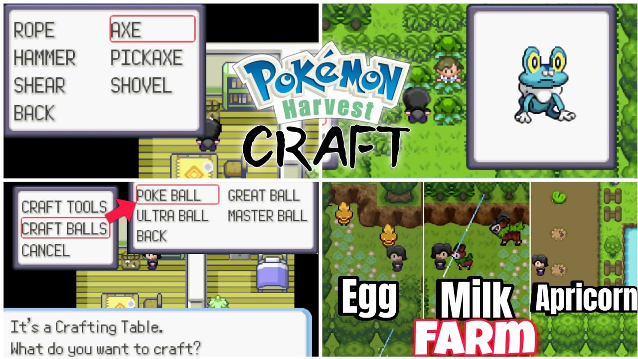 Pokemon Harvest Craft GBA ROM Hack Video Game Custom Gameboy Advance