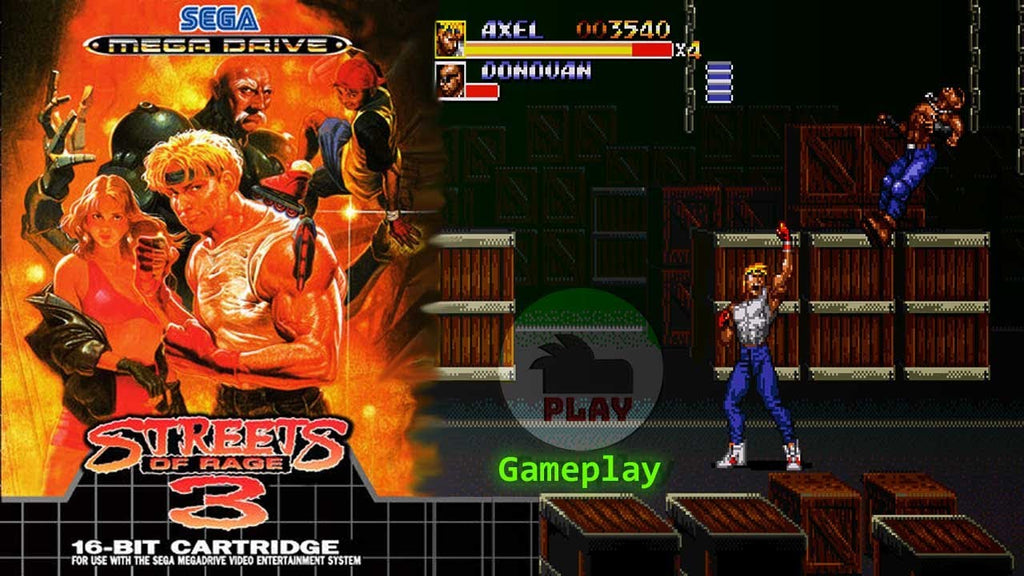 Streets of Rage 3 Sega Genesis Mega Drive Video Game Cartridge 1994