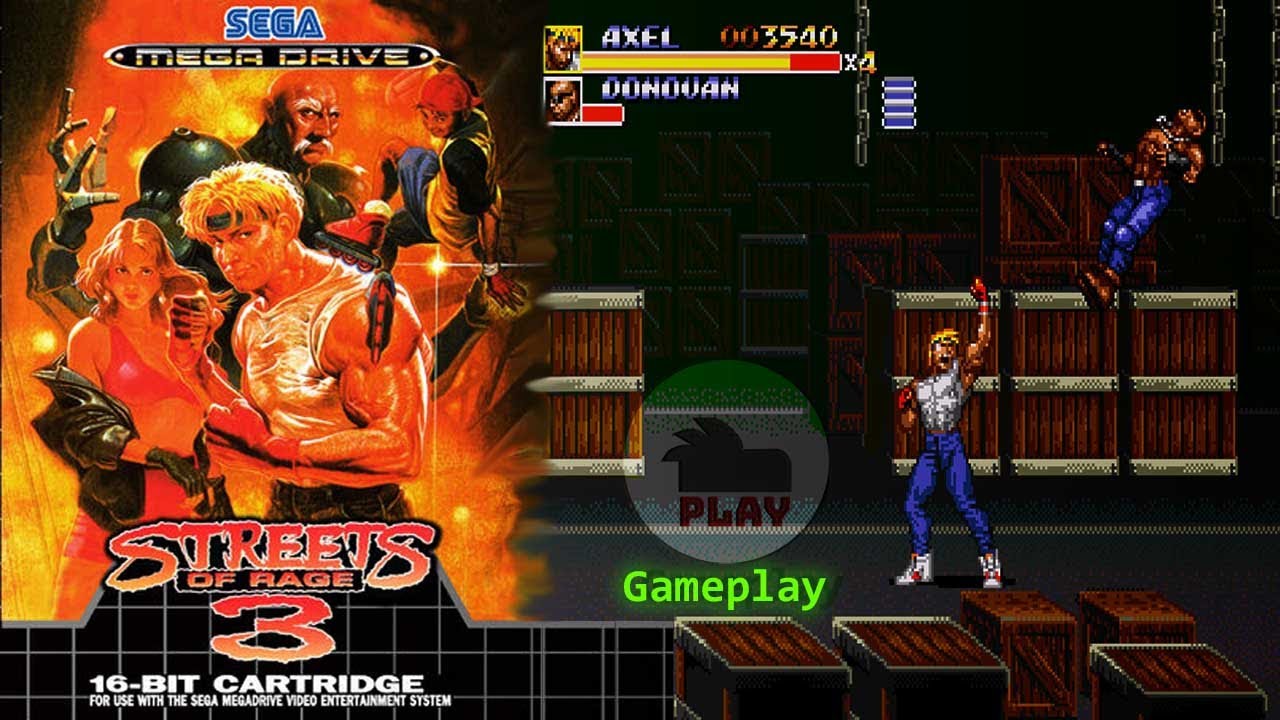 Streets of Rage 3 Sega Genesis Mega Drive Video Game Cartridge 1994