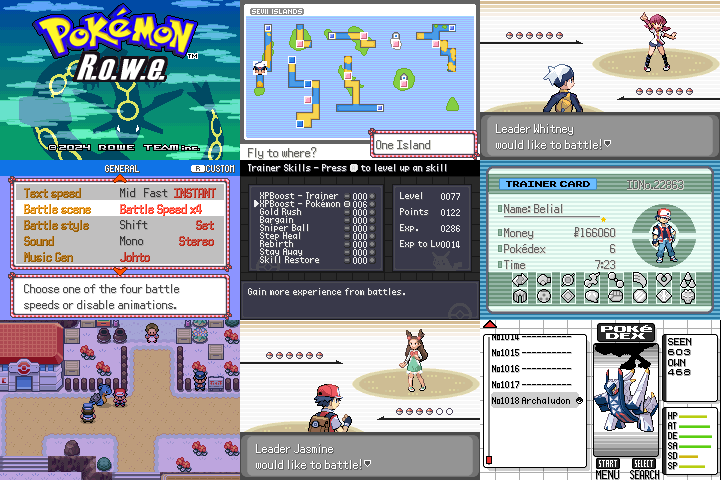 Pokemon R.O.W.E GBA Custom Pokemon ROM Hack Video Game Boy Advance