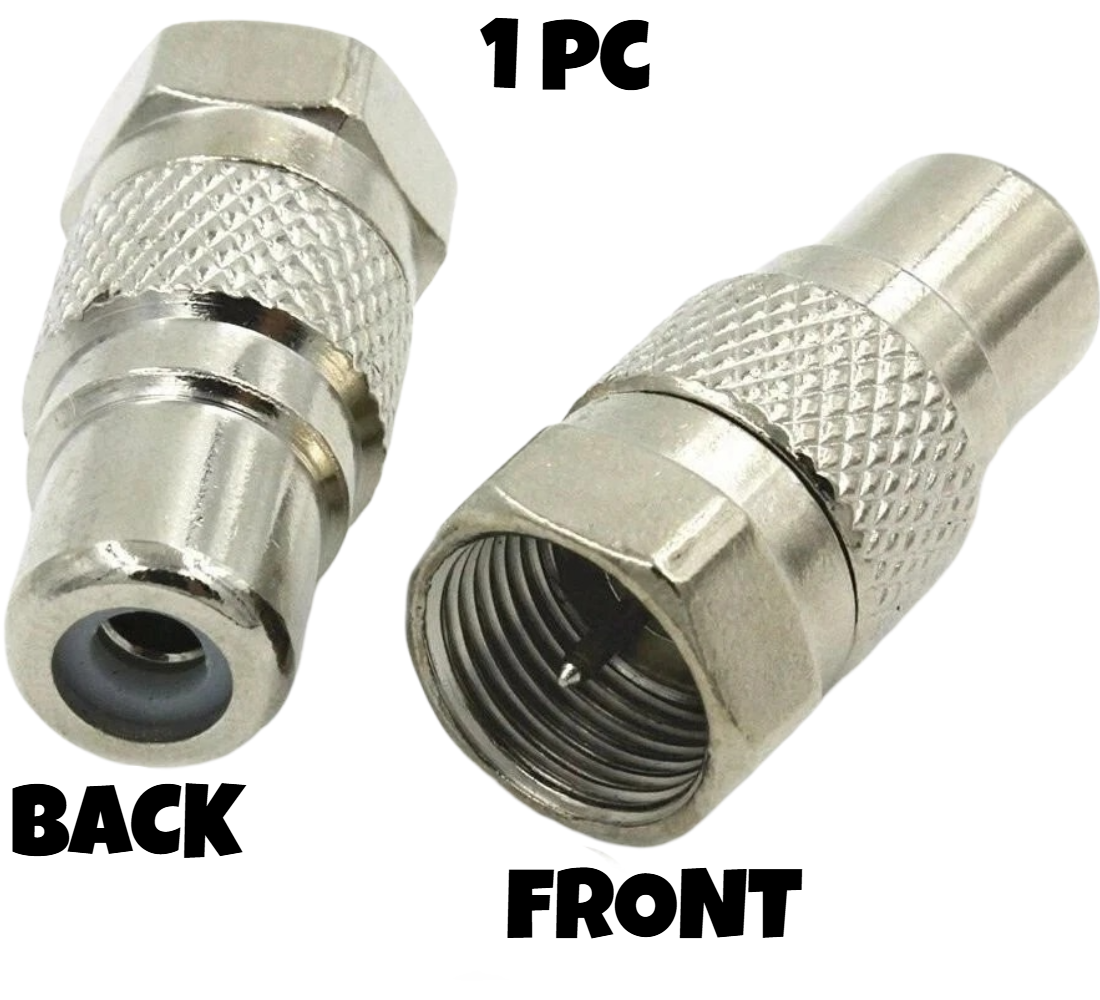 F-Type Male Coax Coaxial to RCA Female RF Adapter Adaptor Plug Jack Connector