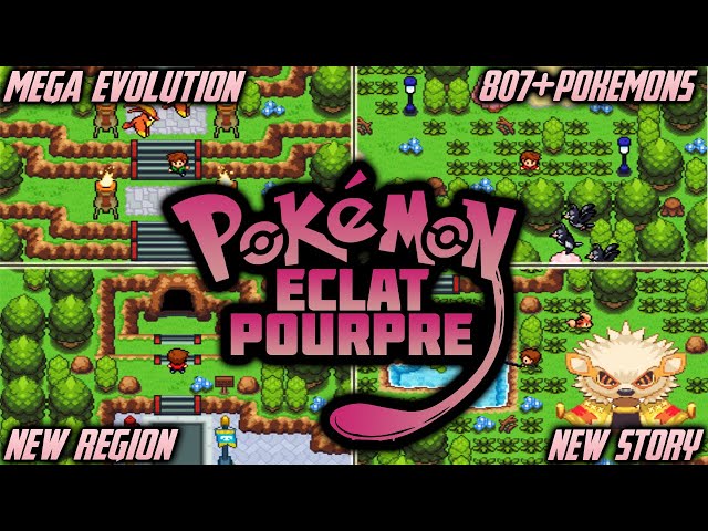 Pokemon Eclat Pourpe GBA ROM Hack Video Game Gameboy Advance French